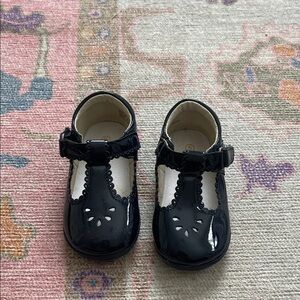 Angel Navy Patent T-Strap Dress Shoes for Kids-